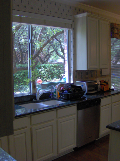 Cabinets after painting and antiquing