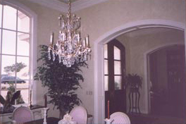 Dining room example of color washing faux painting