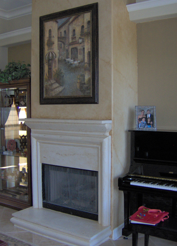 Fireplace after painting and color washing