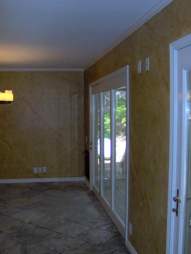 Kitchen walls after color washing