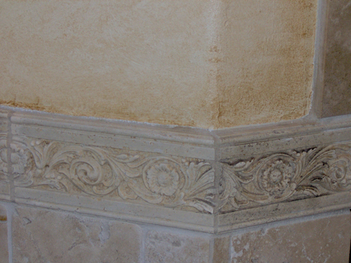 Plaster with aged faux finish detail