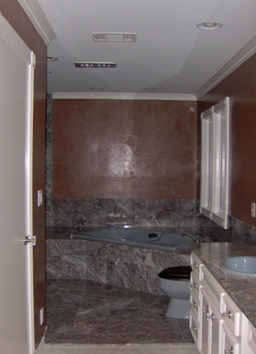 Venetian Plaster faux finish in a Master Bath