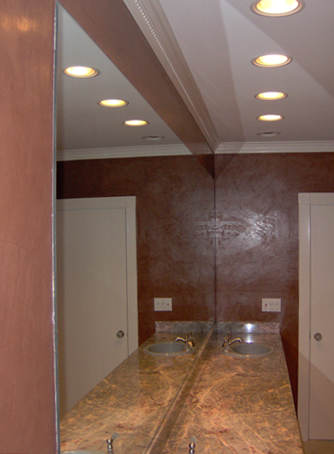 Master Bath after Venetian Plaster faux finish.